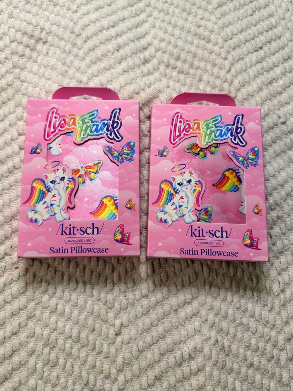 🤍New Kitsch x Lisa Frank Angel Kitty Standard Pillowcase Set 🤍